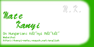 mate kanyi business card